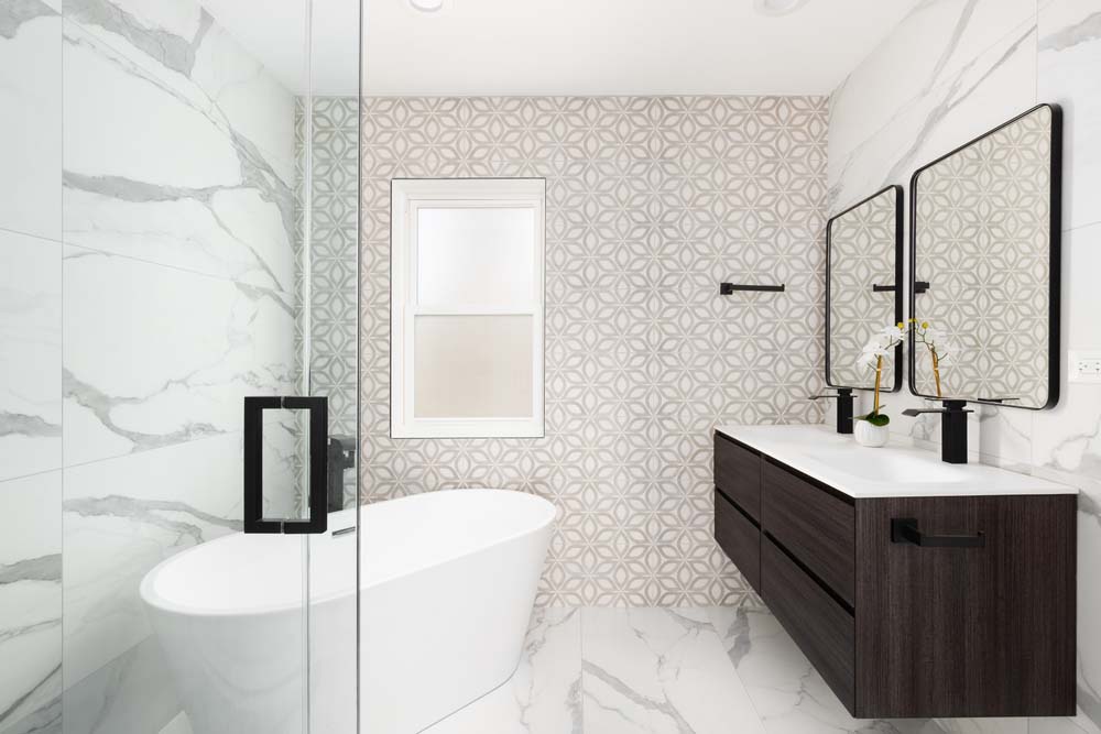 a newly renovated bathroom