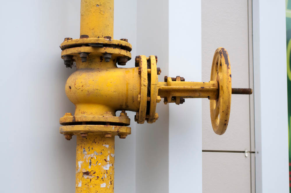 old, rusty gas lines