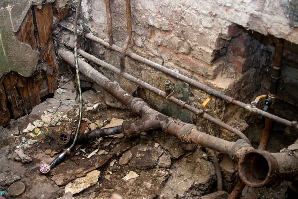 bellied sewer line